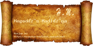 Hegedűs Madléna névjegykártya