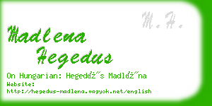 madlena hegedus business card